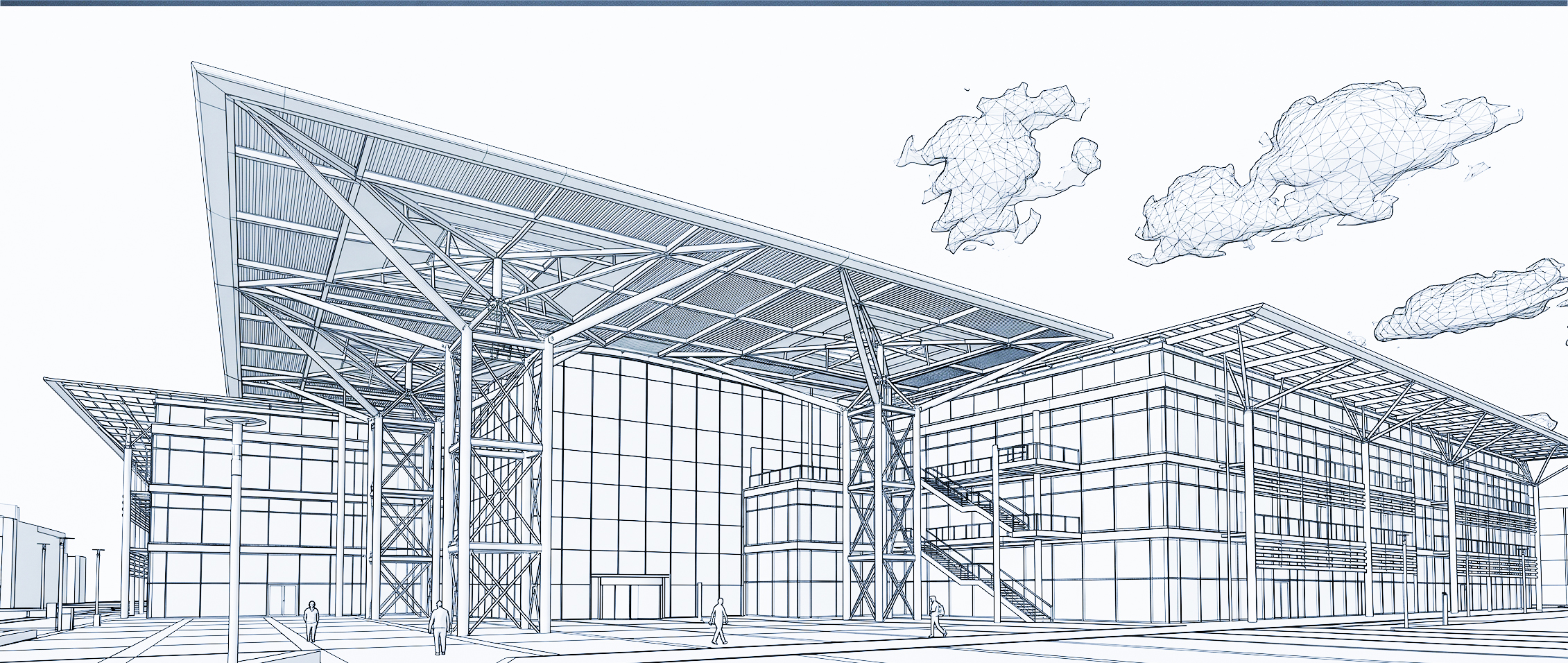 BIM modern architecture wireframe